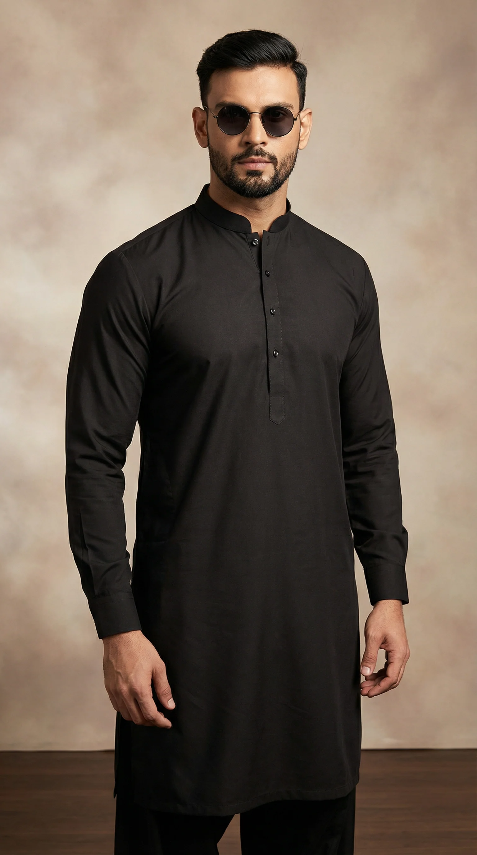 Men’s Black Shalwar Kameez – Classic Traditional Wear - Image 2
