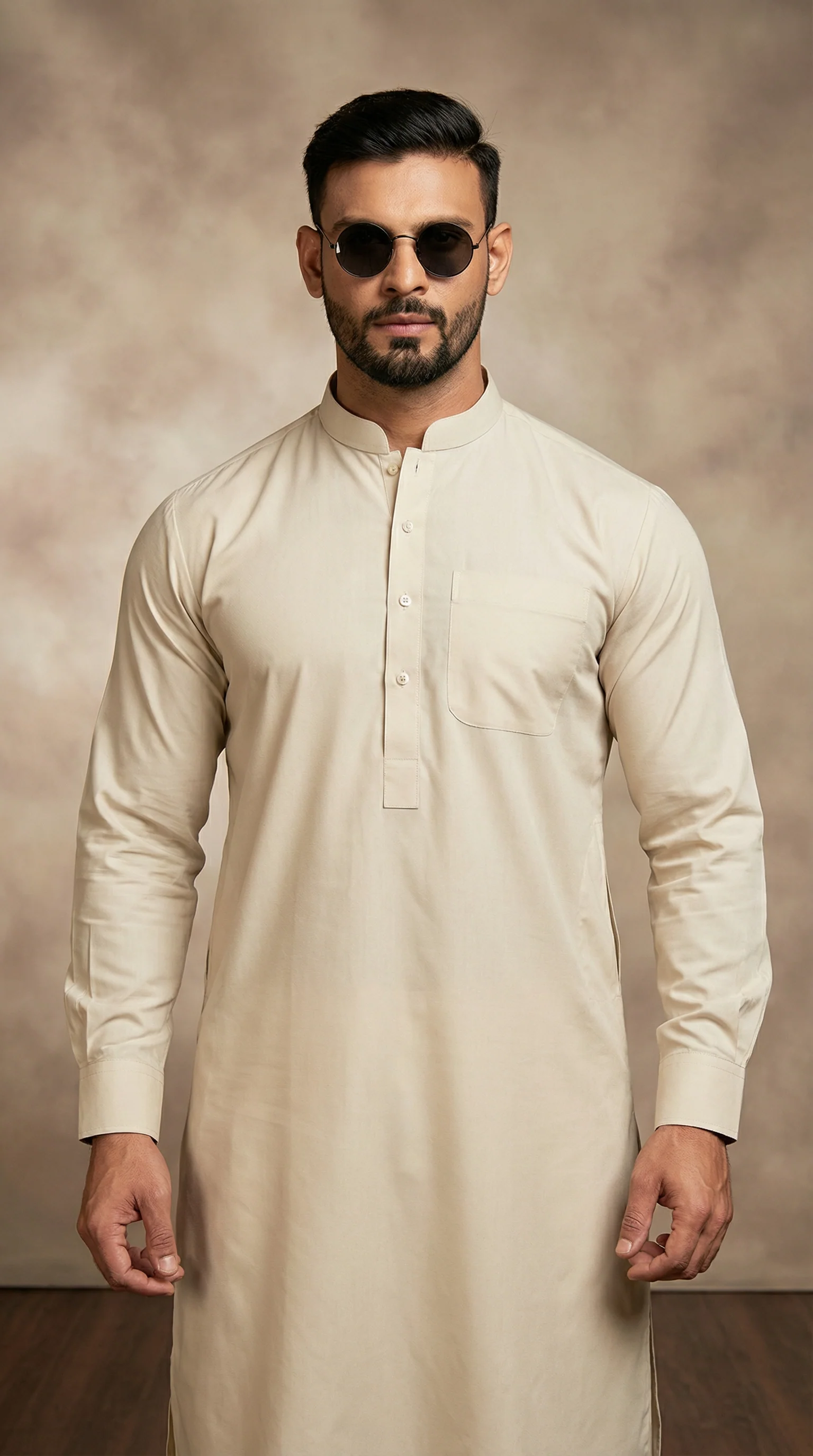 Men’s Brown Cotton Kurta Shalwar – Classic Ethnic Wear - Image 2