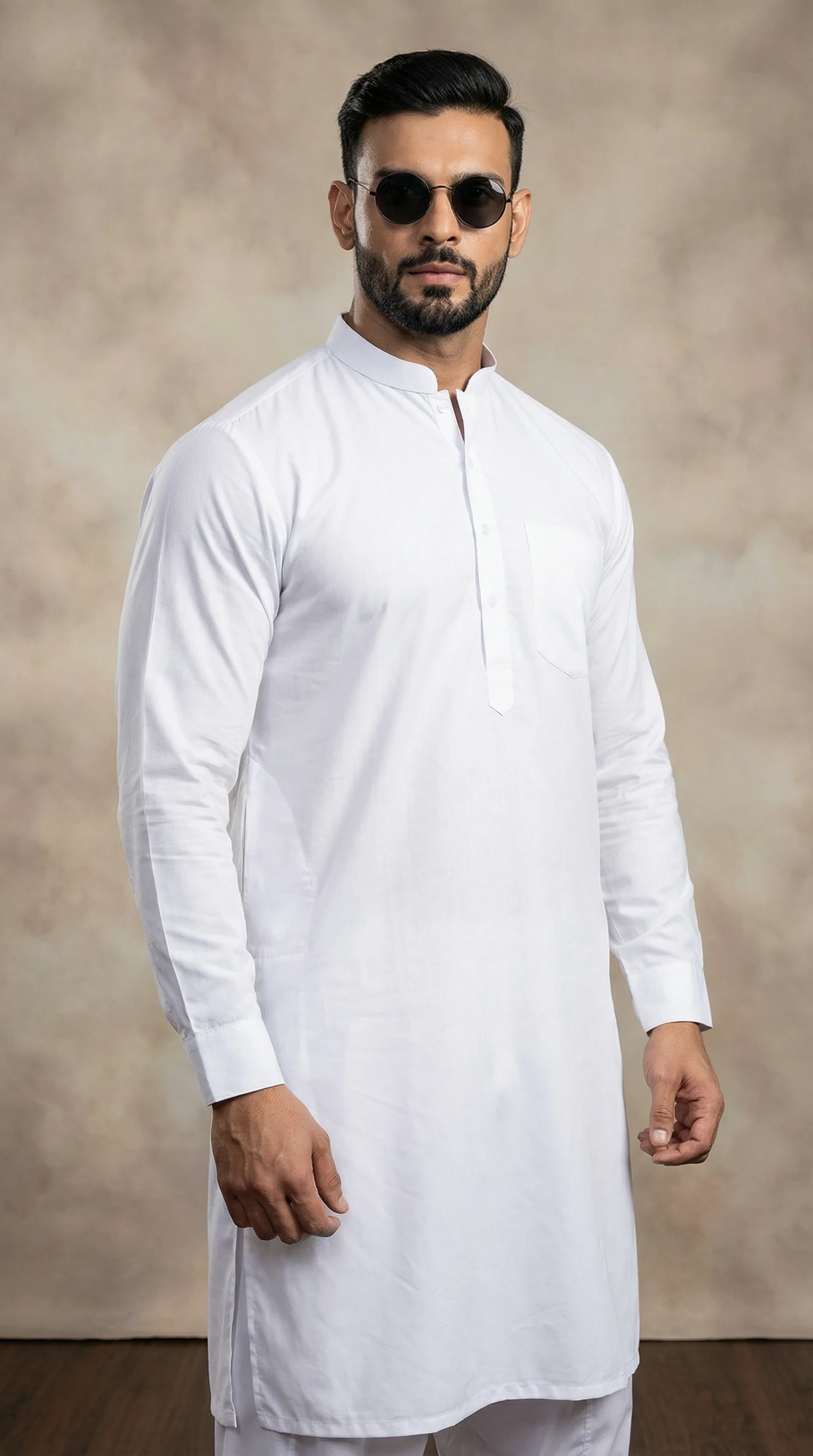 Men’s Classic White Shalwar Kameez – Traditional Pakistani Formal Wear - Image 2
