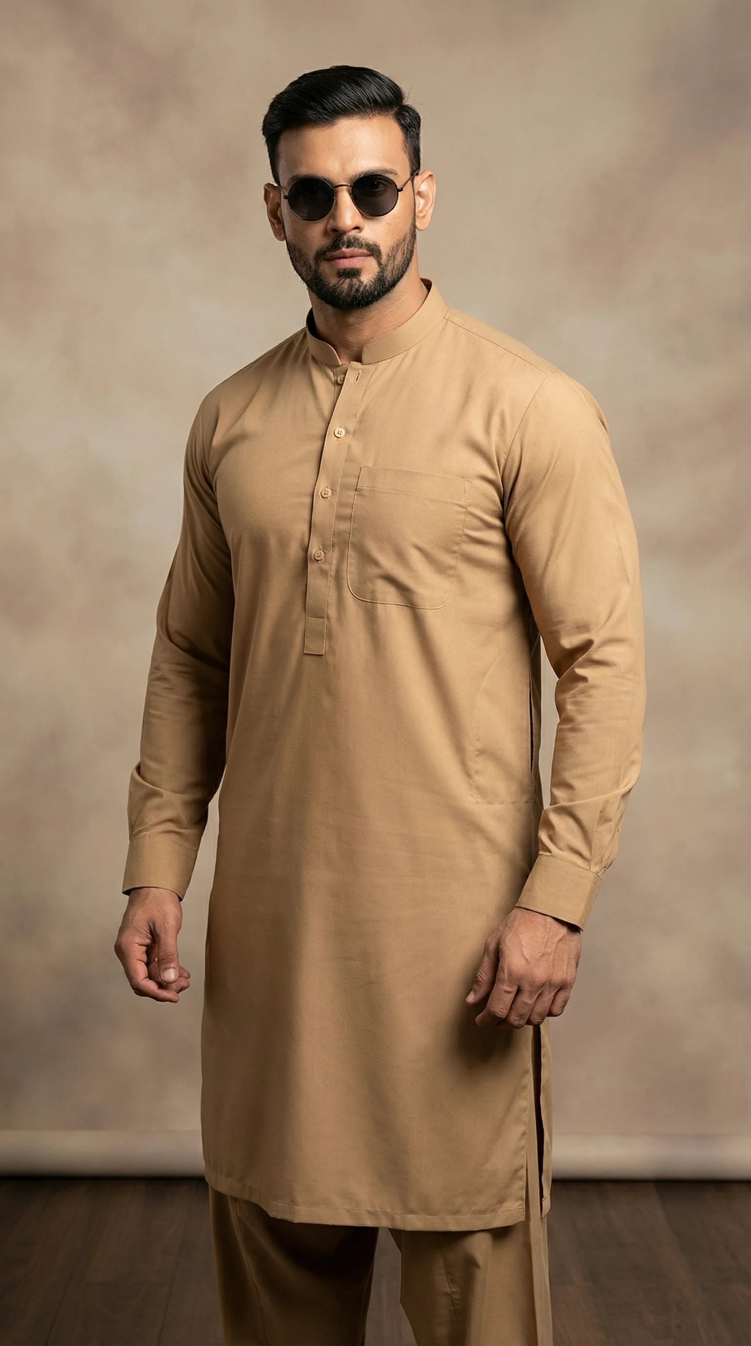 Men’s Fawn Shalwar Kameez - Image 2