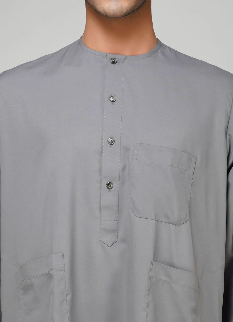 Men's Grey Polyester Jubba - Image 3