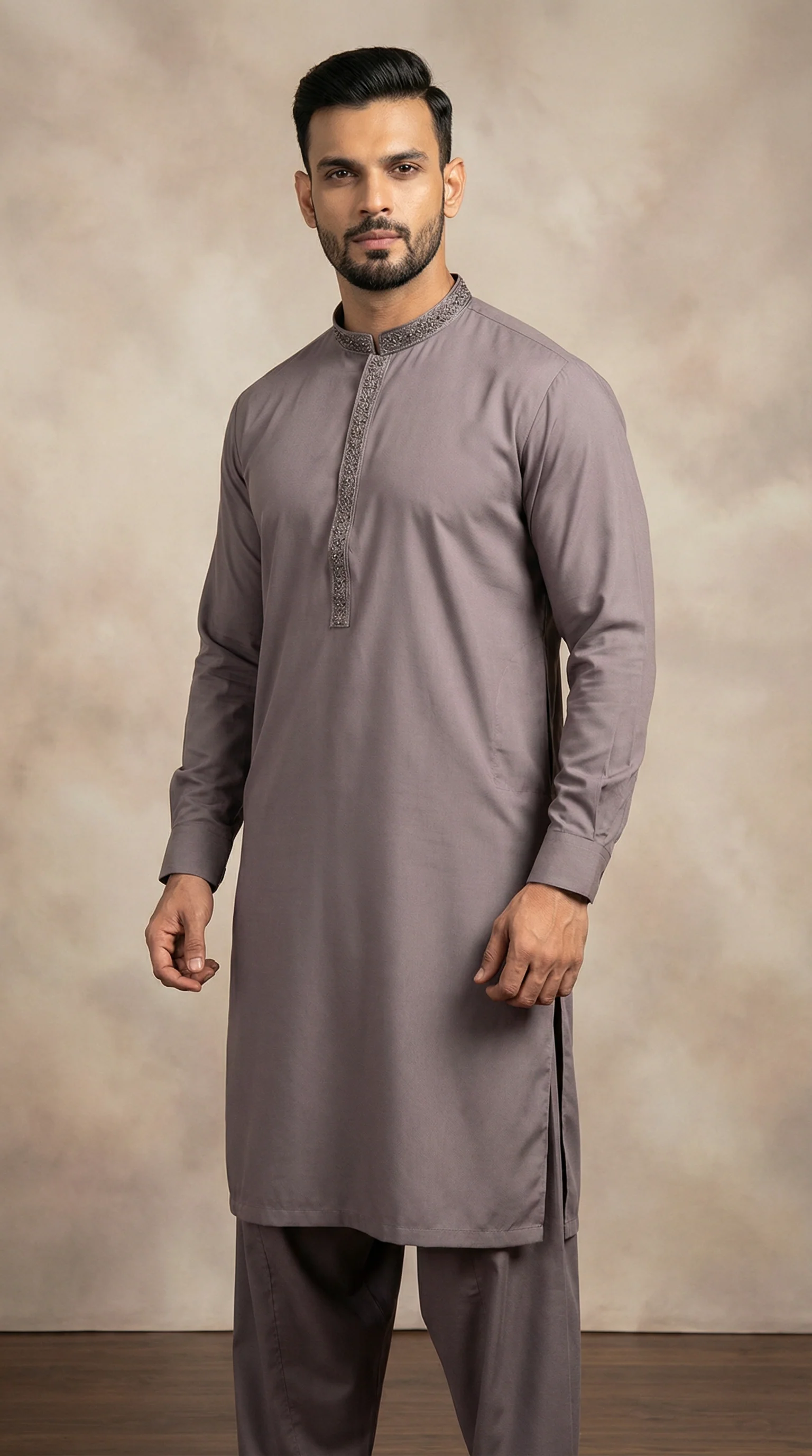 Men’s Lavender Shalwar Kameez – Stylish Traditional Menswear - Image 2