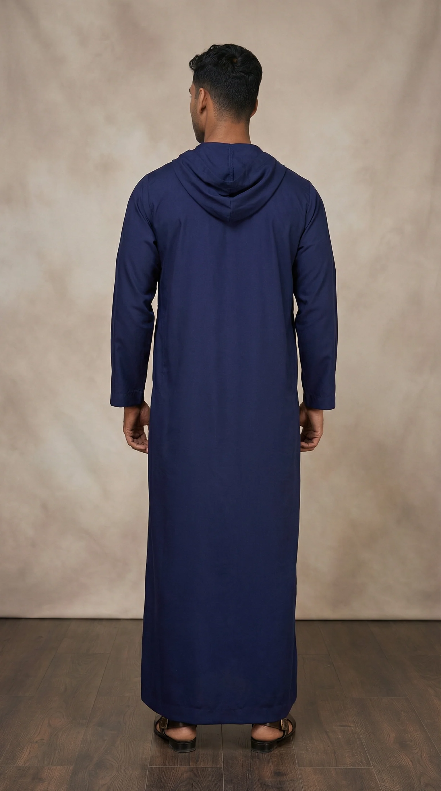 Men's Navy Blue Polyester Jubba - Image 3