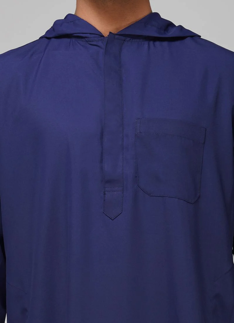Men's Navy Blue Polyester Jubba - Image 4