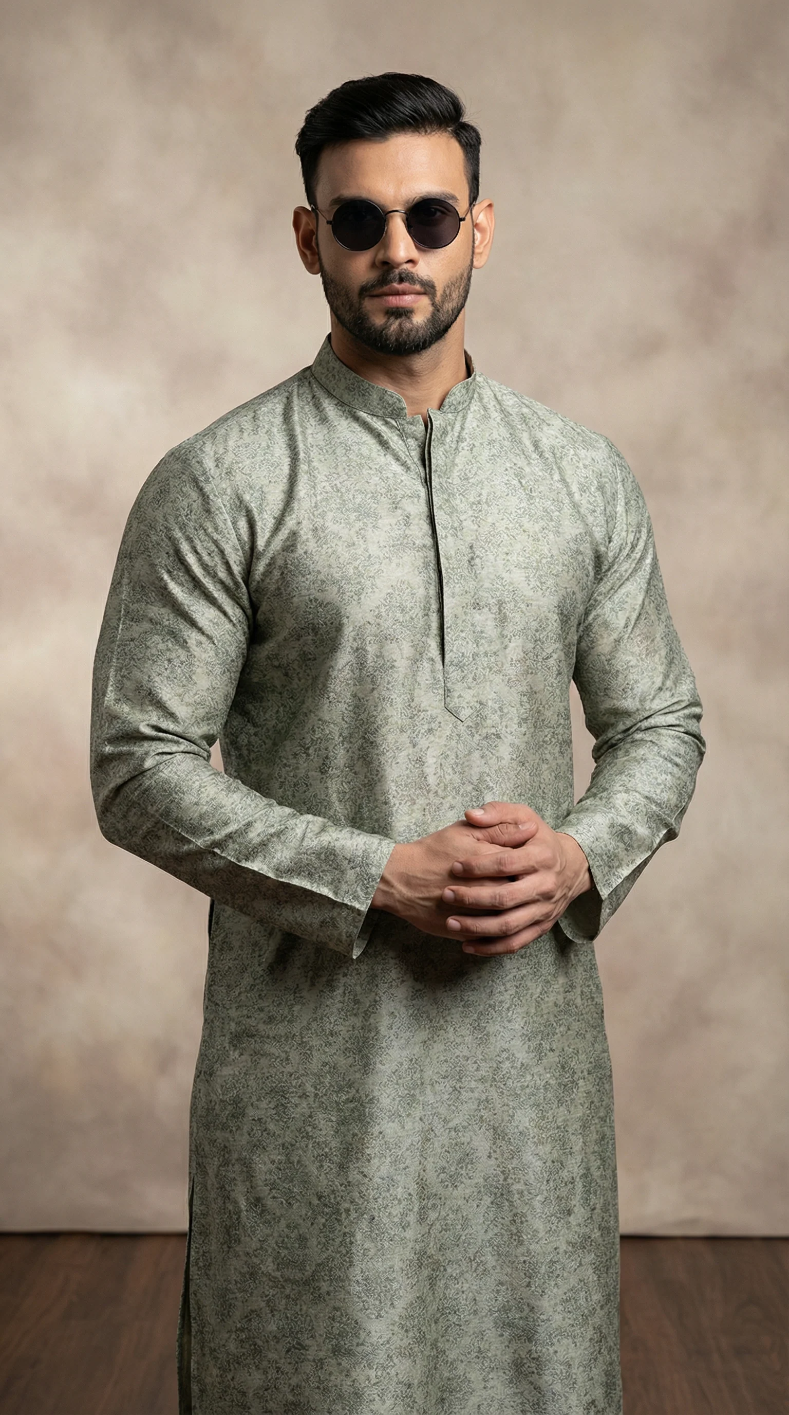Men’s Pista Floral Printed Kurta Pyjama – Premium Traditional Wear - Image 2