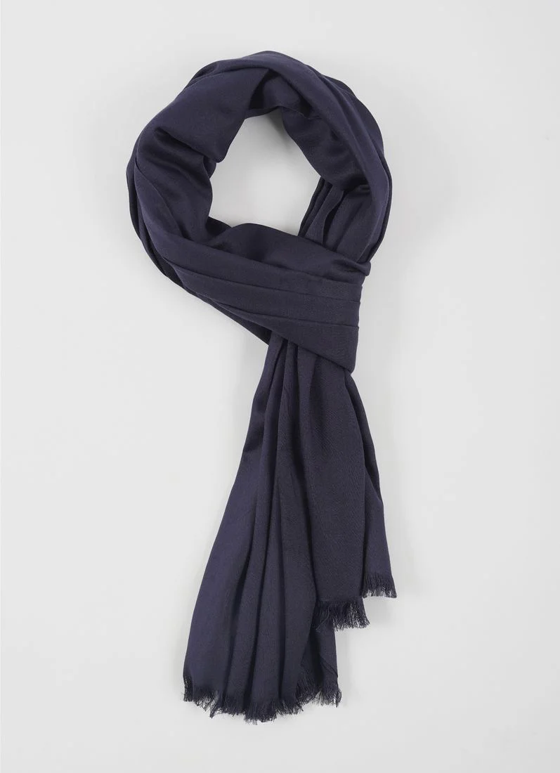 Midnight Blue Cotton Poly Soft scarf - Image 2