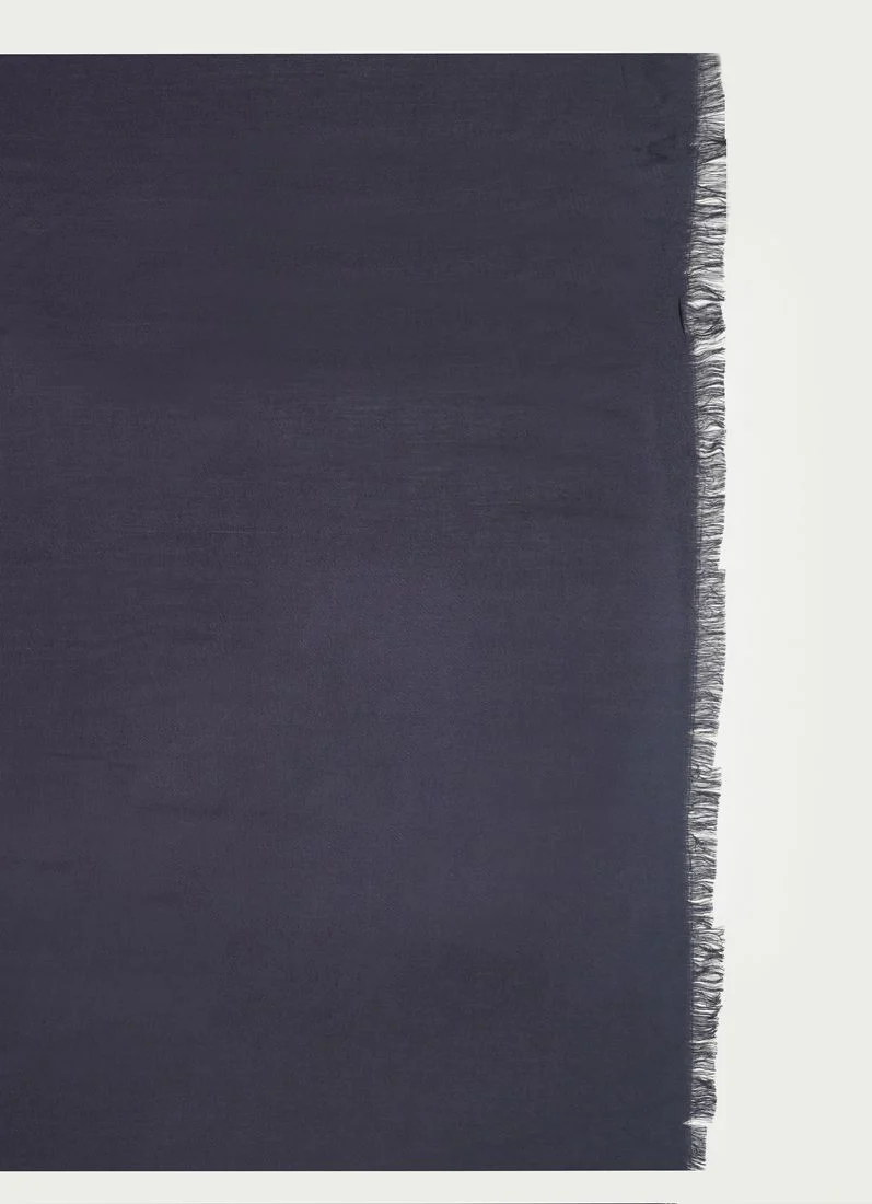 Midnight Blue Cotton Poly Soft scarf - Image 4