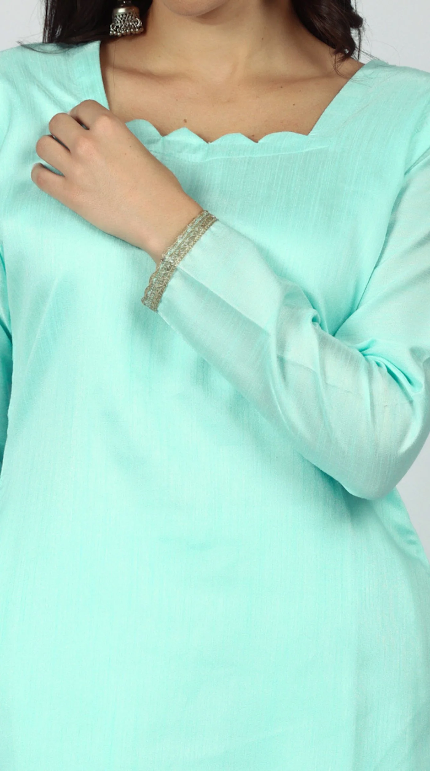 Blue Dupion Suit Set - Image 8