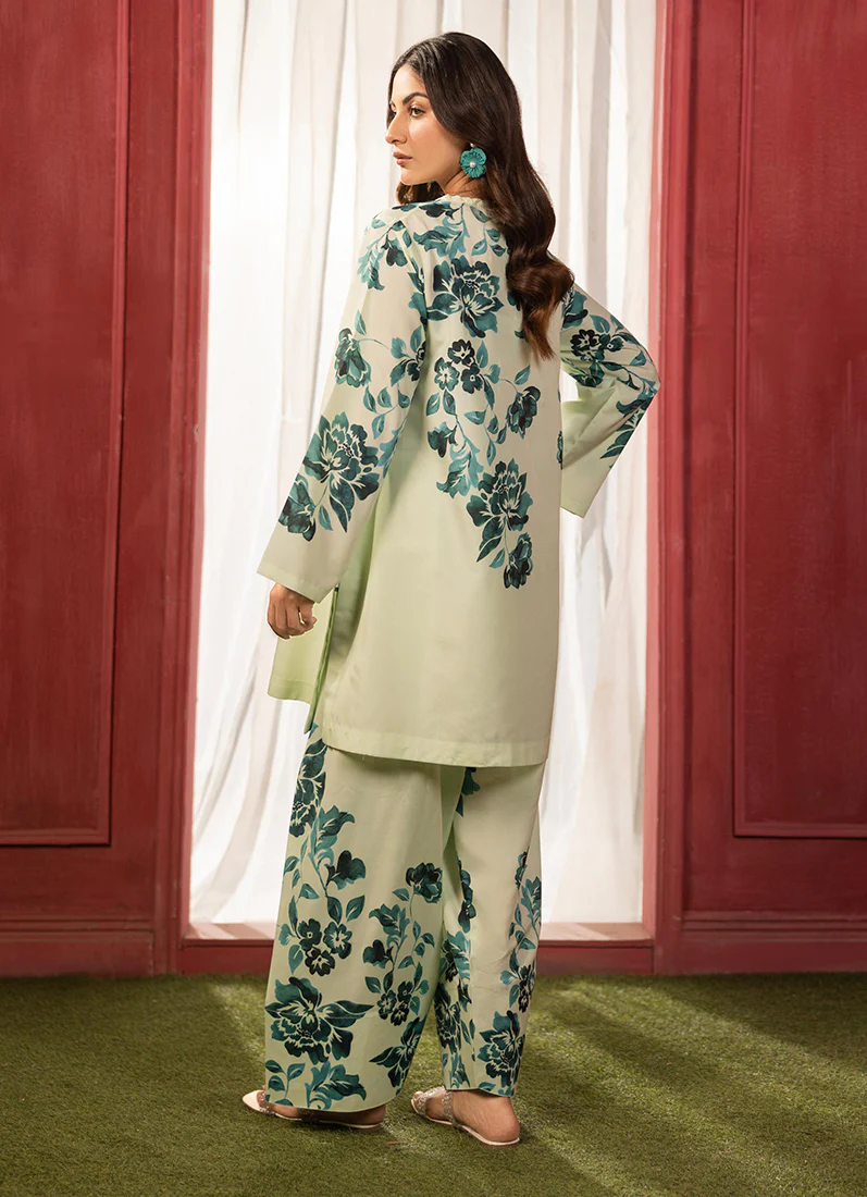 Mint Green Lawn Printed Co-ord Set - Image 4