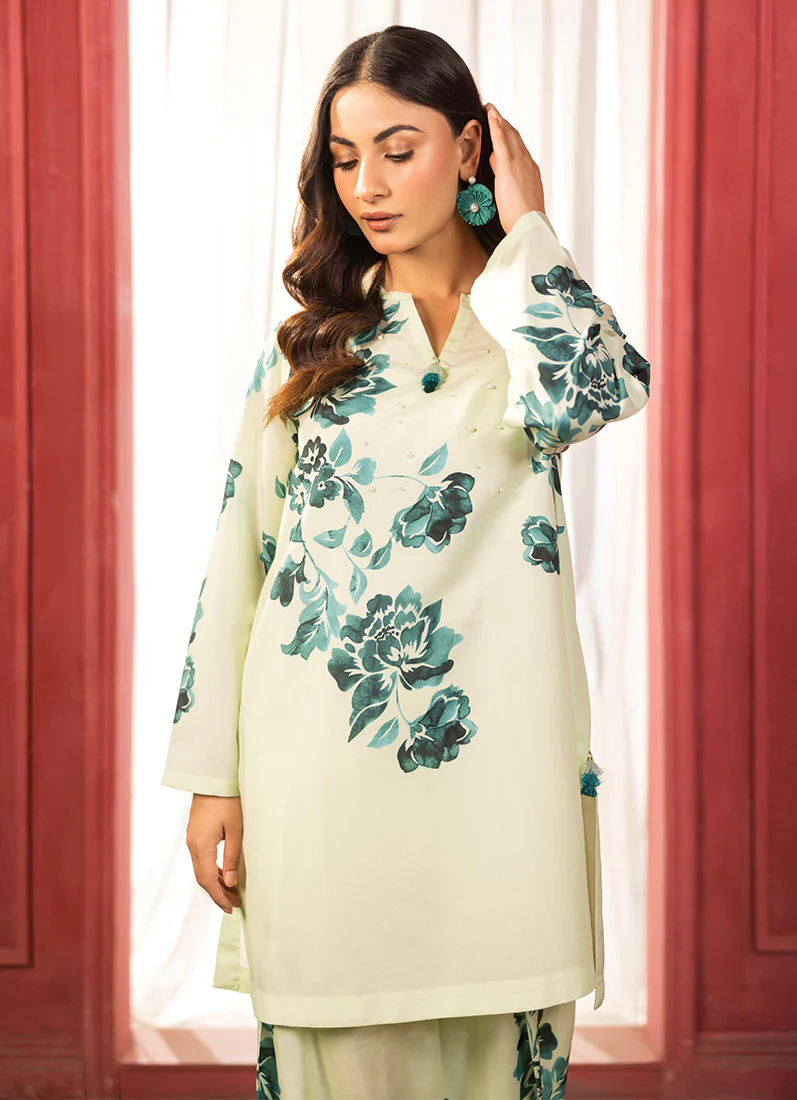 Mint Green Lawn Printed Co-ord Set - Image 6
