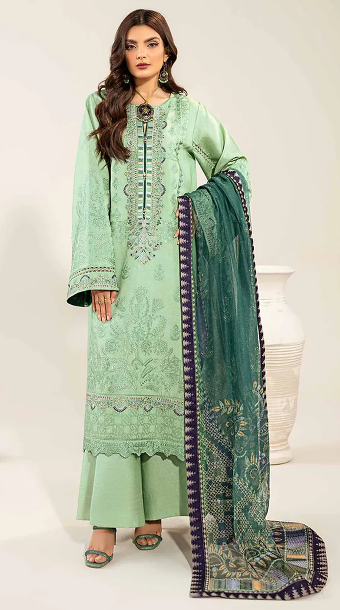 Mint Green Loom Net Suit Set - Image 2