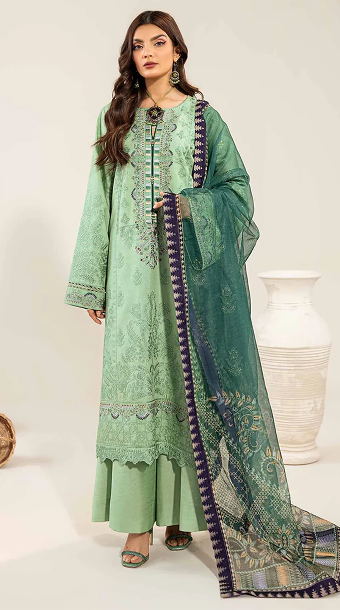 Mint Green Loom Net Suit Set - Image 3