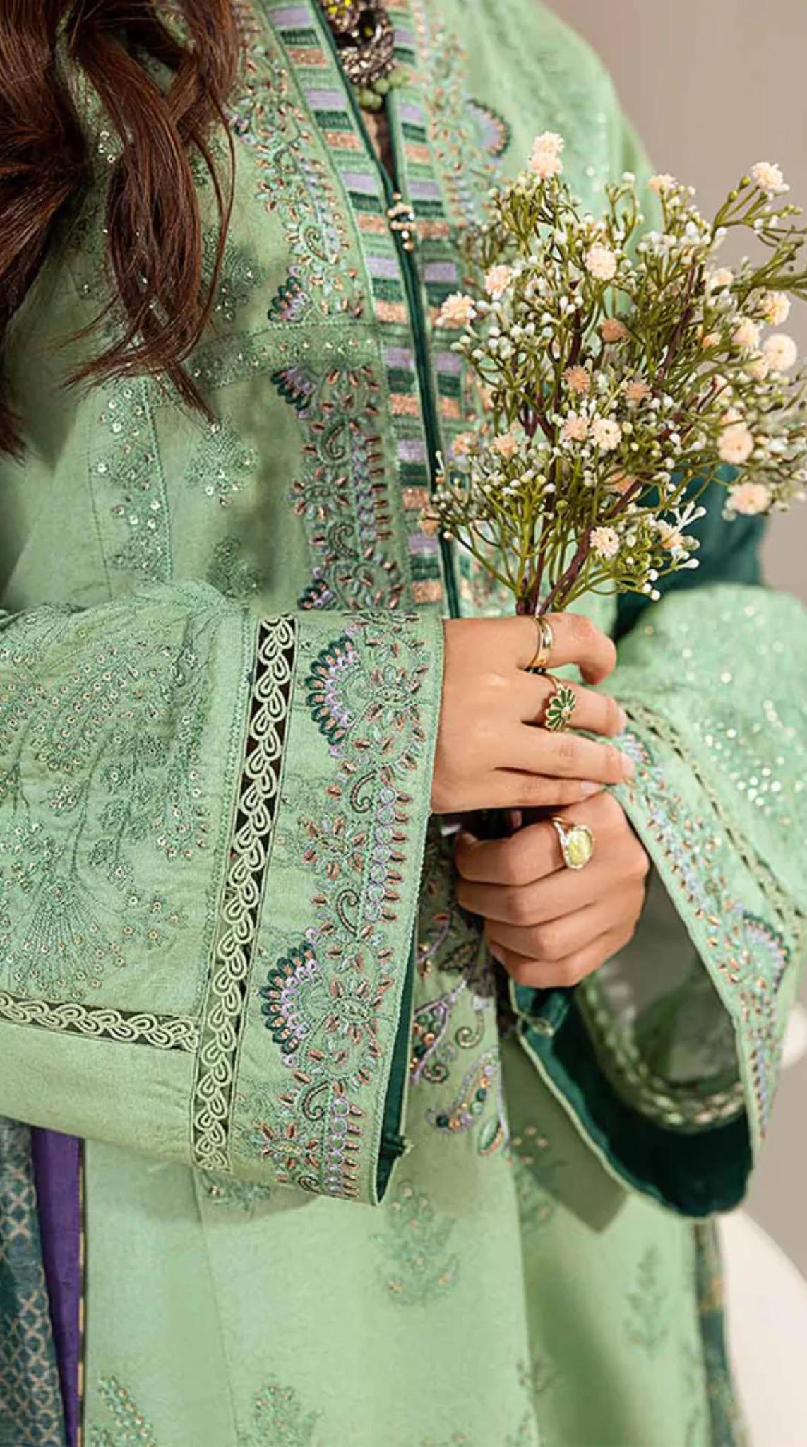 Mint Green Loom Net Suit Set - Image 4