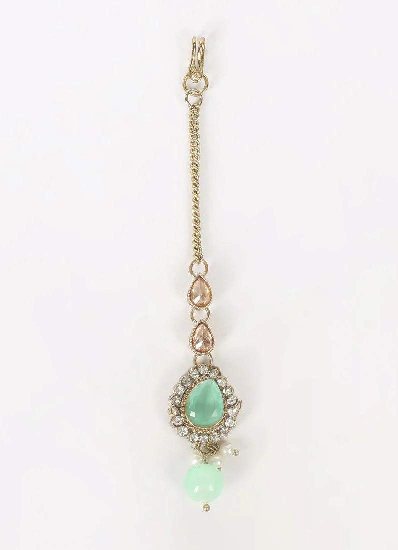 Mint Pearl Choker Necklace Set - Image 6