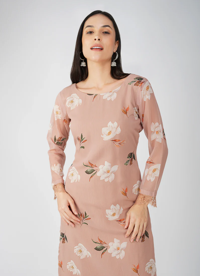 Mouse Brown Floral Printed Suit Set - Image 5