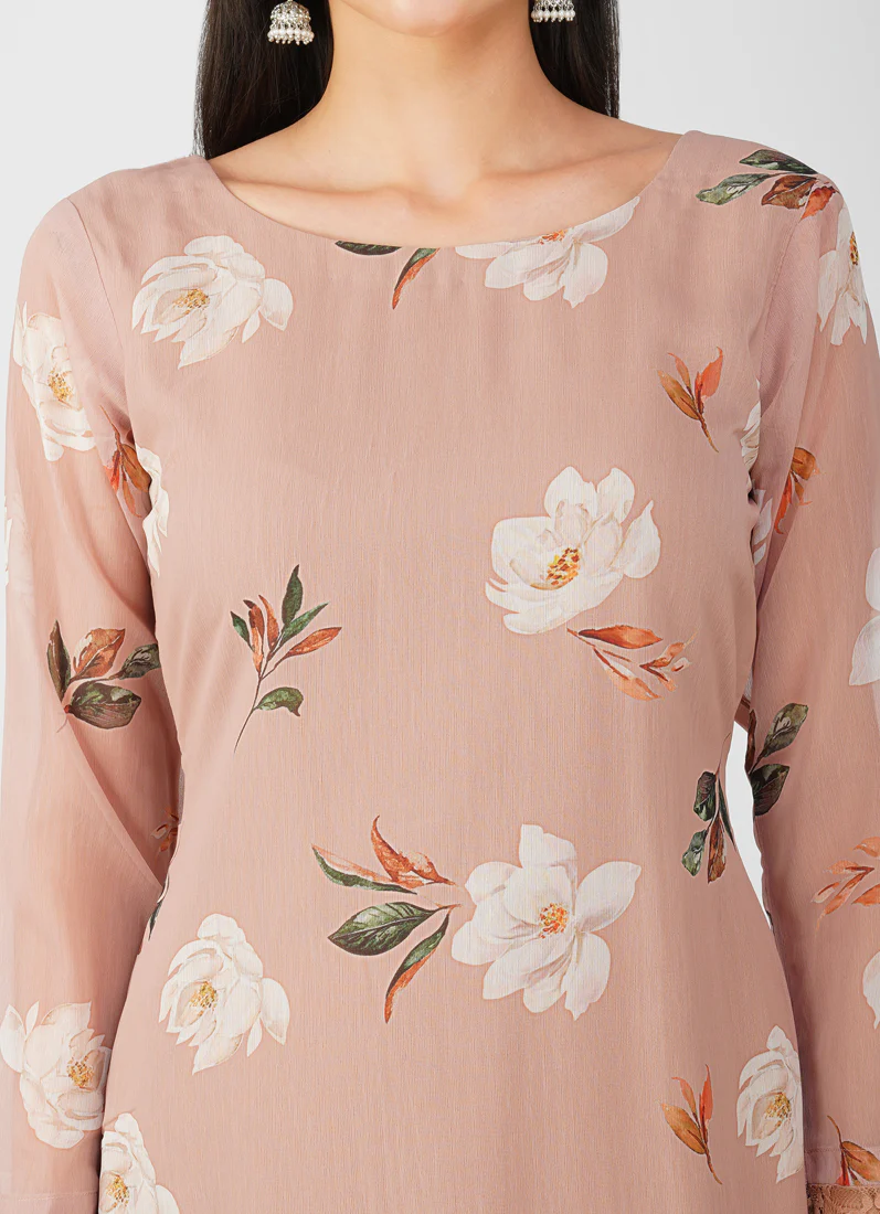 Mouse Brown Floral Printed Suit Set - Image 6