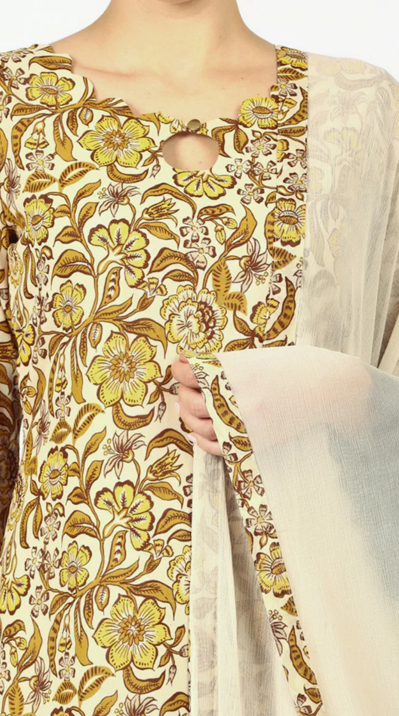 Mouse Brown Georgette Printd Suit Set - Image 6