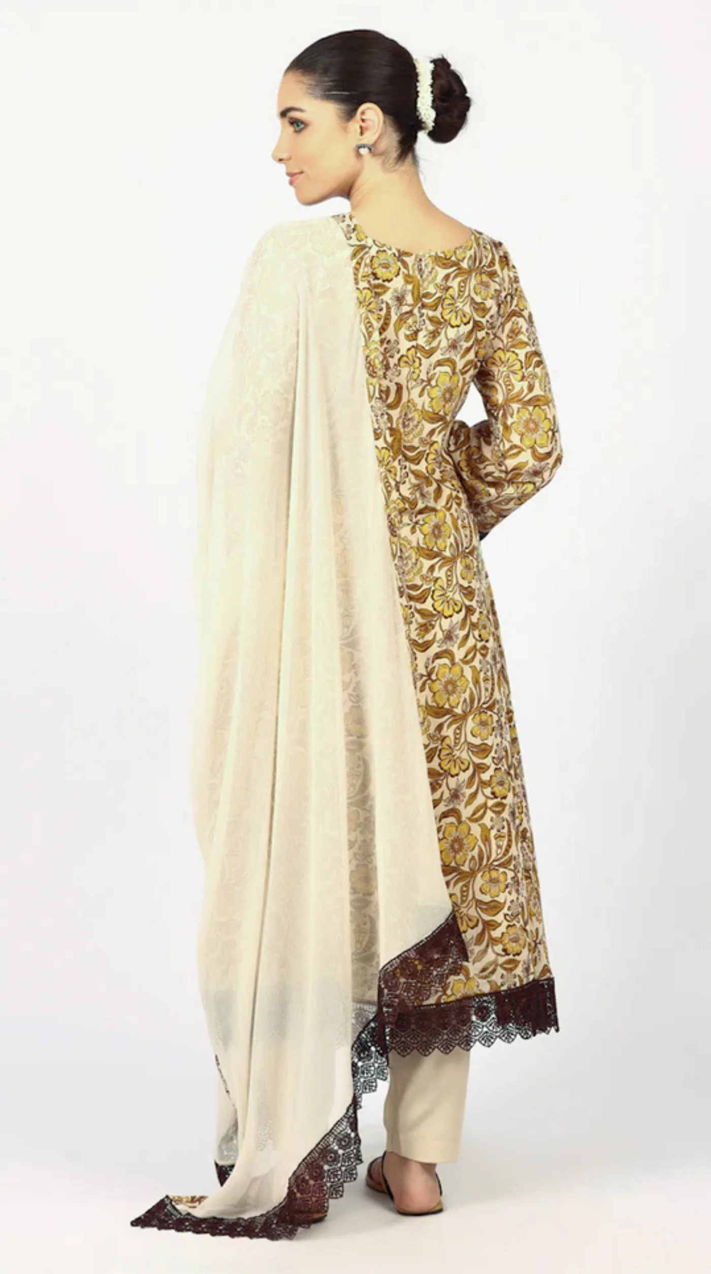 Mouse Brown Georgette Printd Suit Set - Image 7