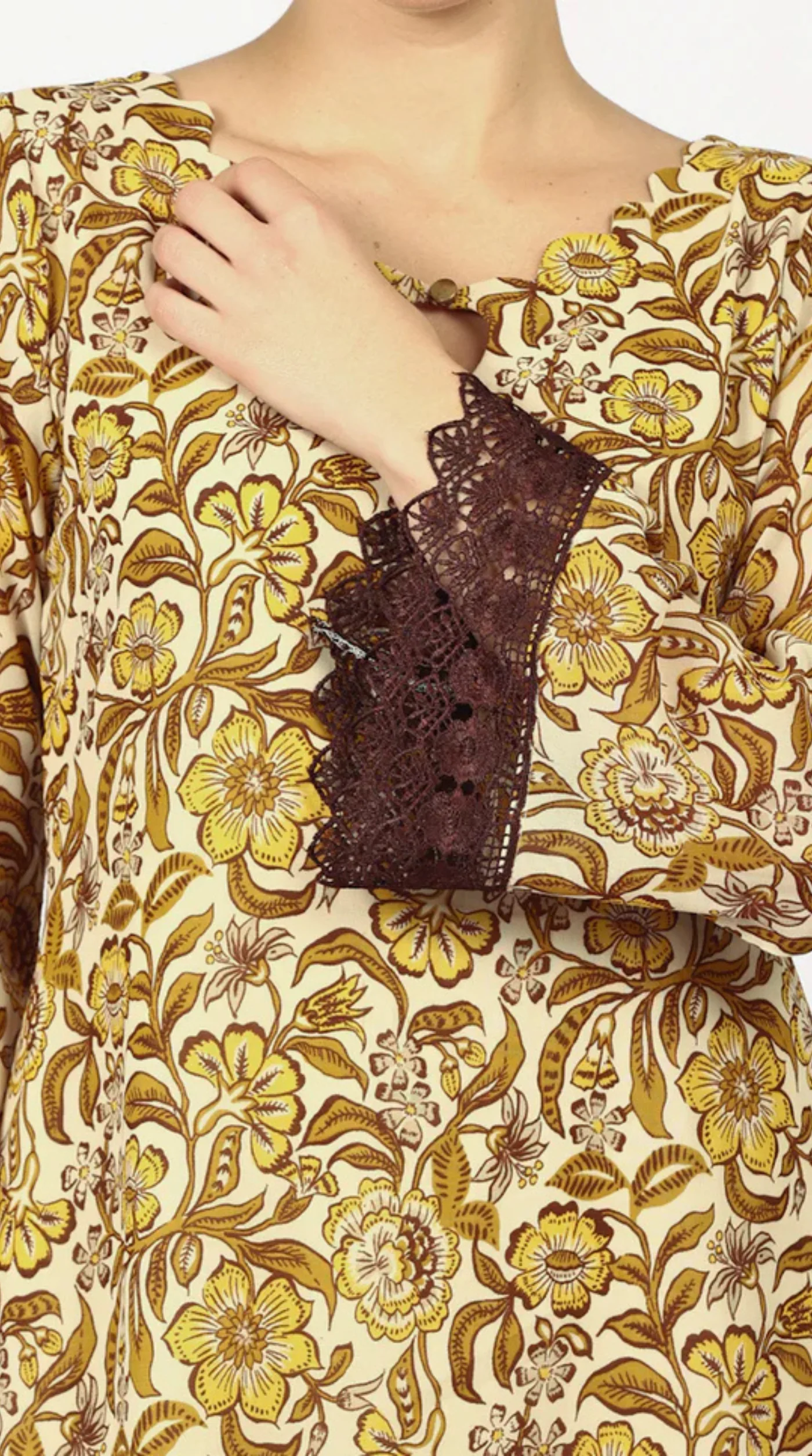 Mouse Brown Georgette Printd Suit Set - Image 8