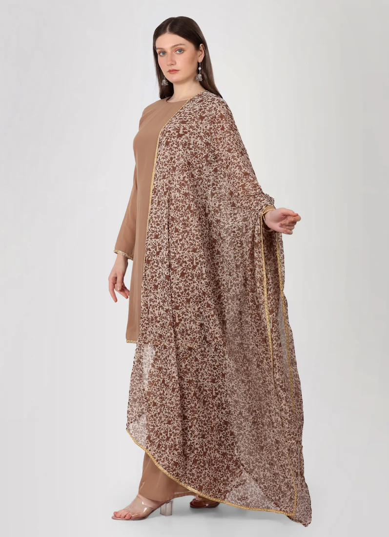 Mouse Brown Gharara Suit Set - Image 3
