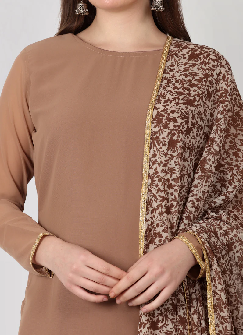 Mouse Brown Gharara Suit Set - Image 6