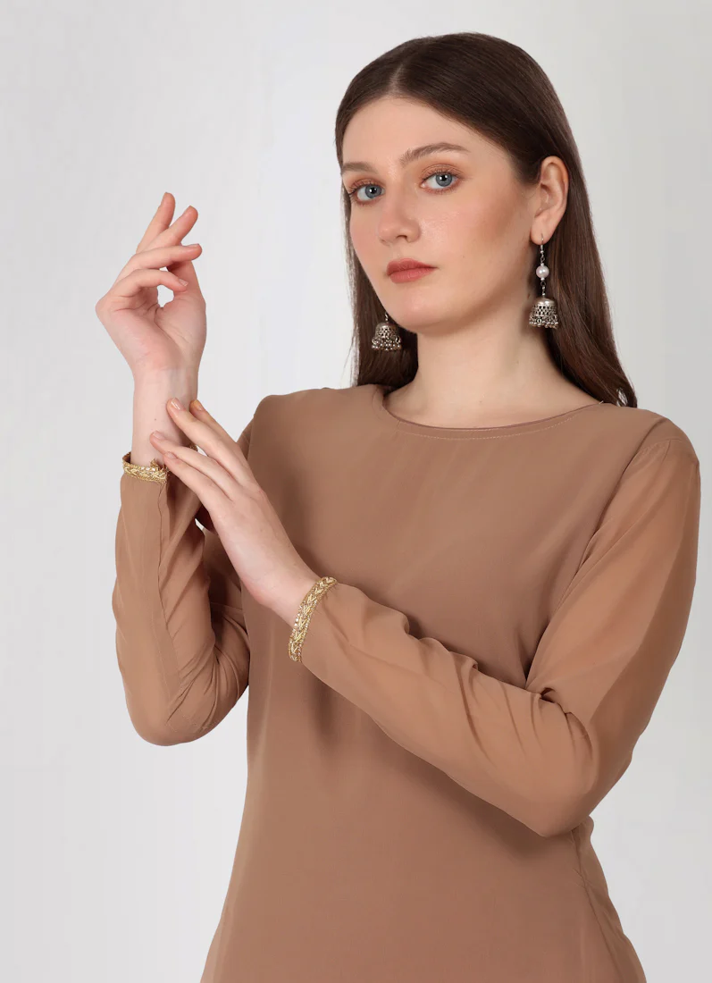 Mouse Brown Gharara Suit Set - Image 7