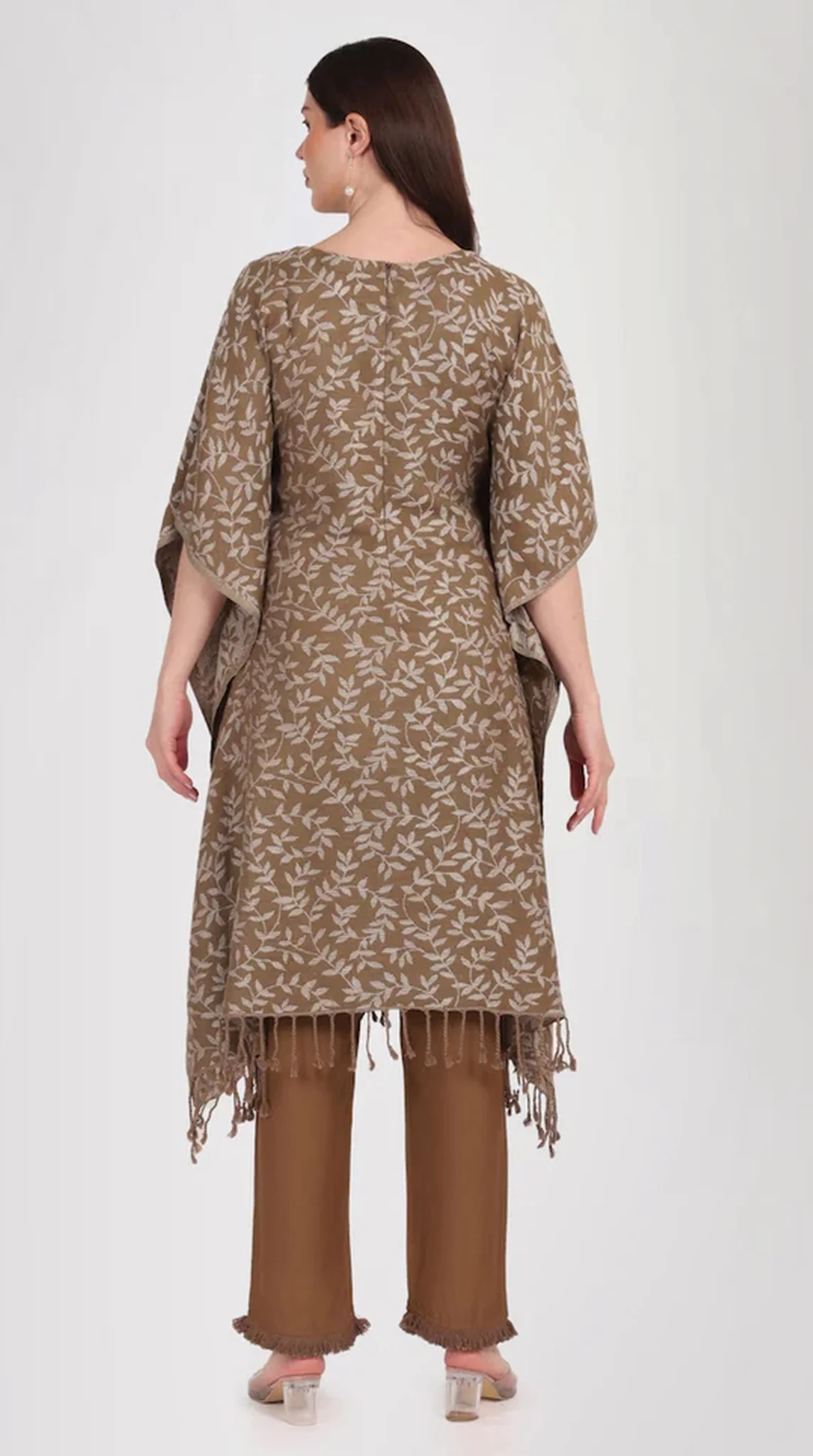 Mouse Brown Kaftan Style Shawl Co-ord Set - Image 4