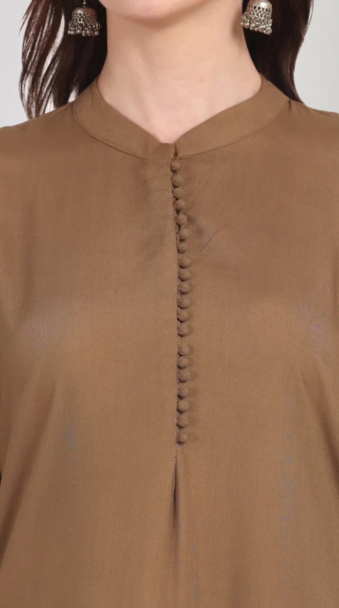 Mouse Brown Straight Cut Shawl Suit Set - Image 5