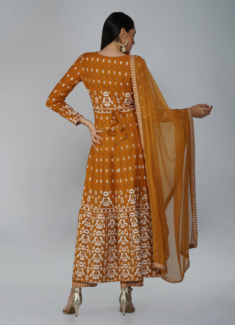 Mustard Anarkali Suit Set - Image 5