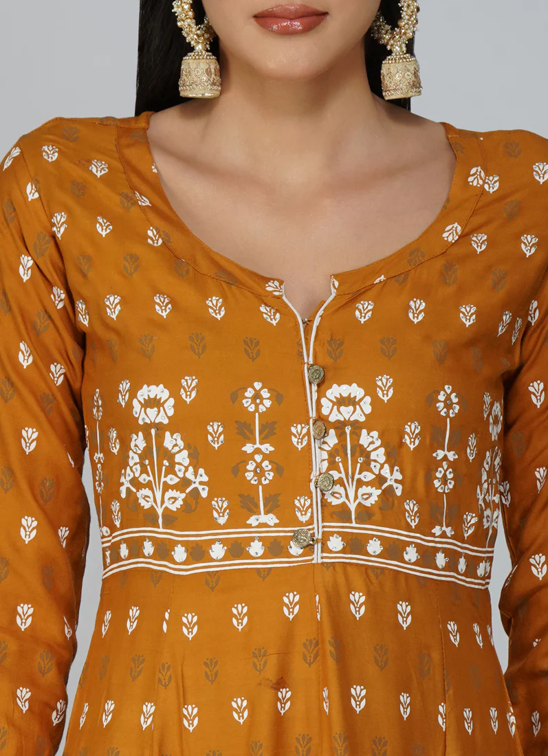 Mustard Anarkali Suit Set - Image 6