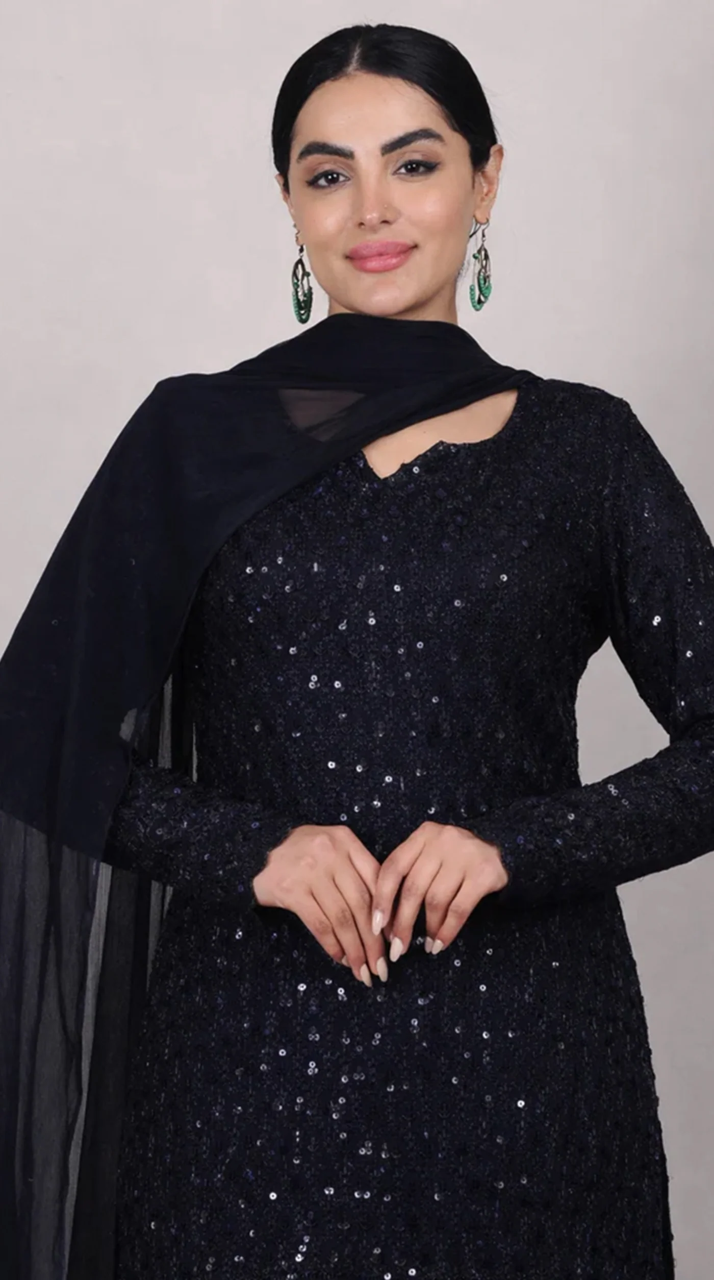 Navy Blue Chikankari Rayon Suit Set - Image 4