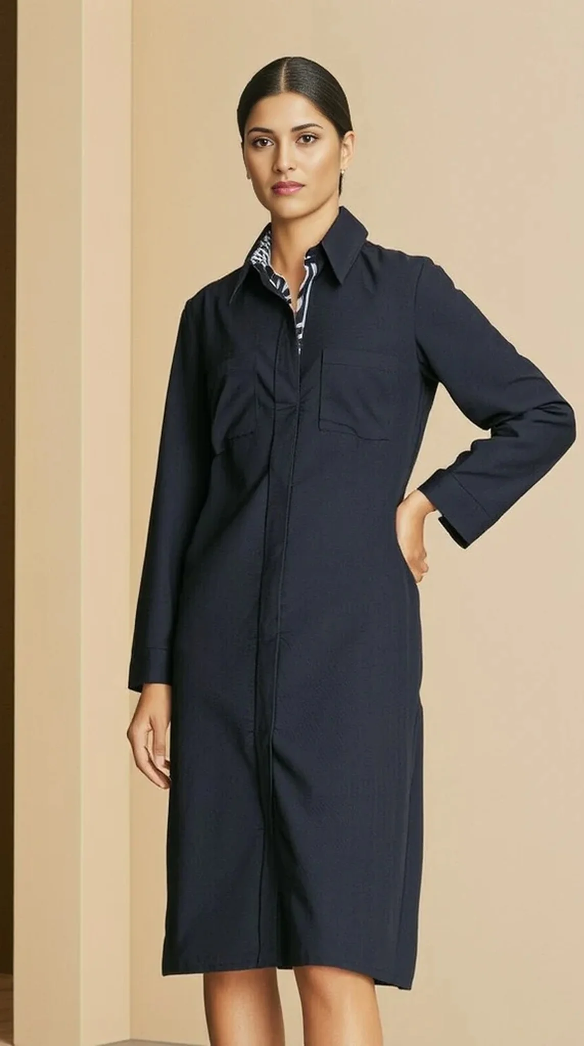 Navy Blue Shirt Kurta - Image 2