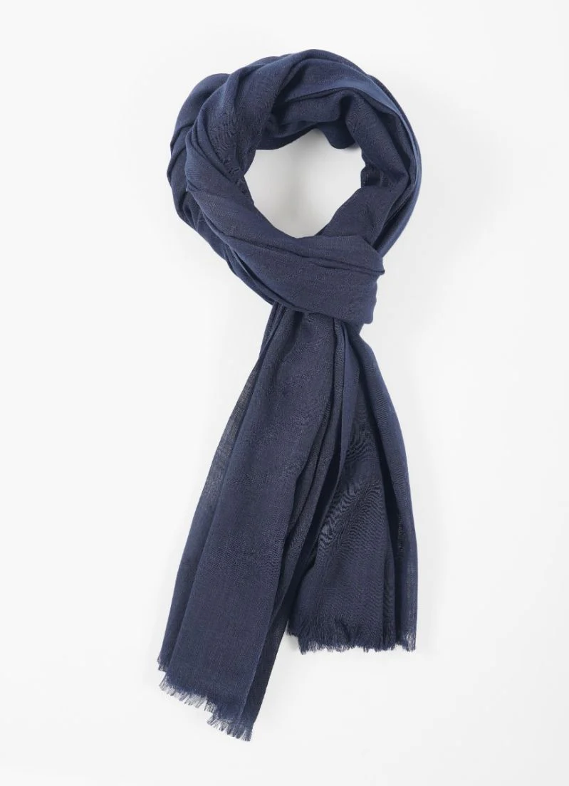 Navy Blue Cotton Soft scarf - Image 2