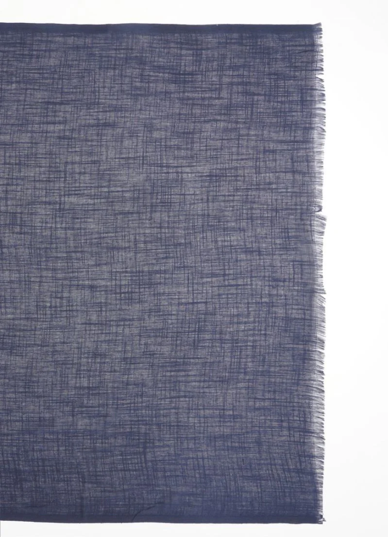 Navy Blue Cotton Soft scarf - Image 4