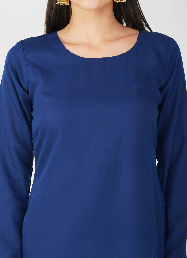 Navy Blue Crepe Suit Set - Image 5