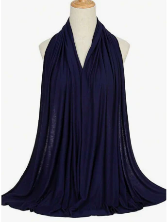 Navy Blue Large Super Soft Jersey Hijab Scarf - Image 2
