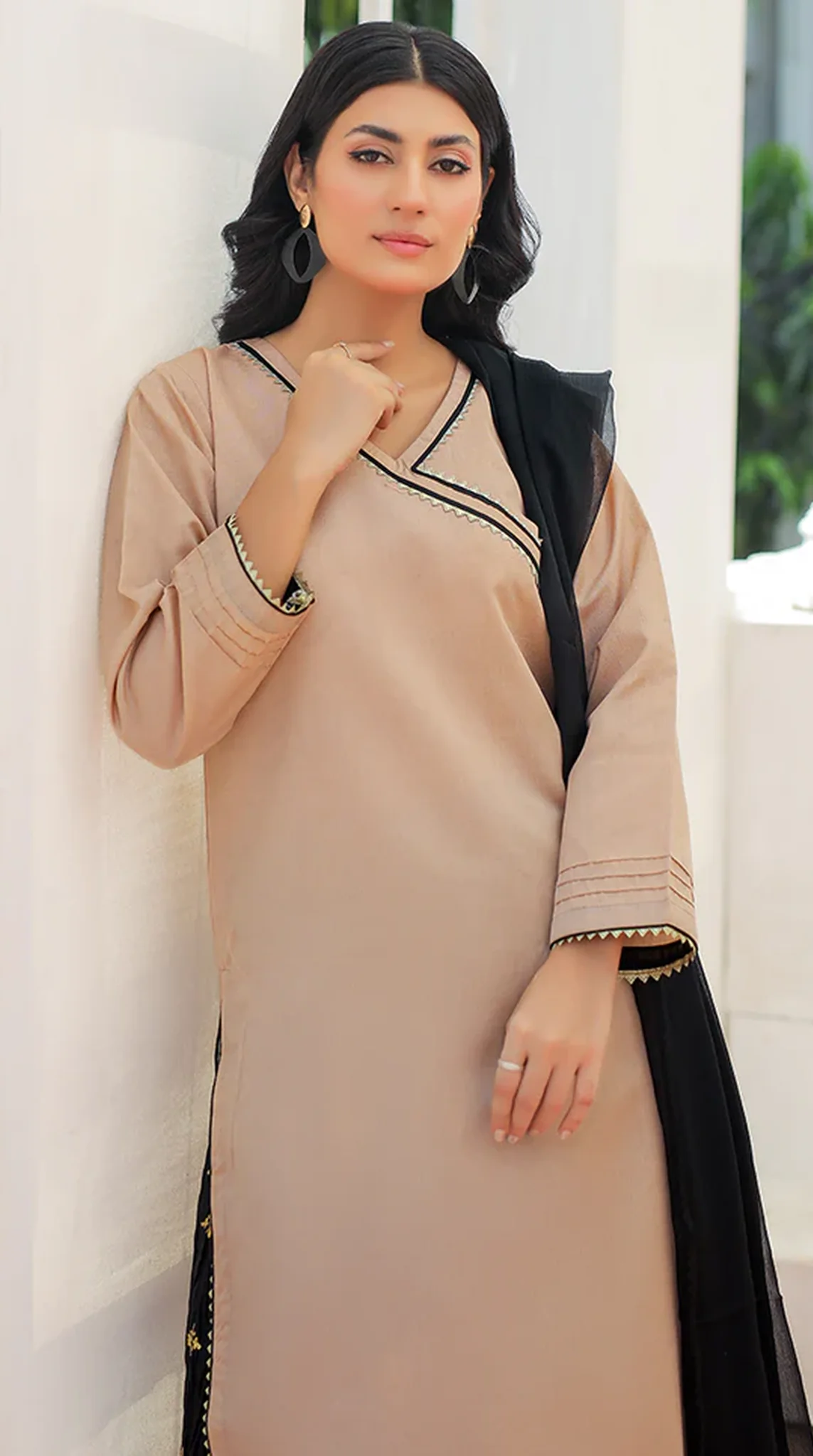 Nude-Black Sharara Suit Set - Image 4