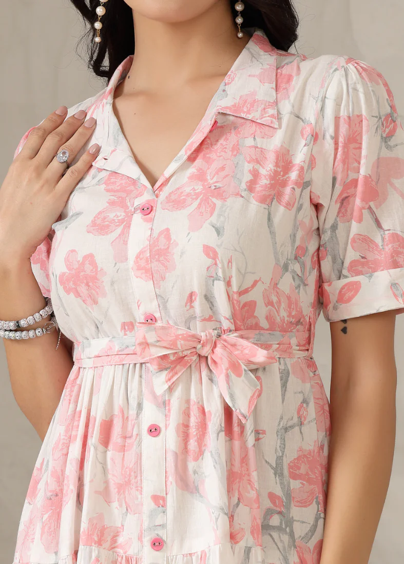 Off-White Shirt Style Dress - Image 2