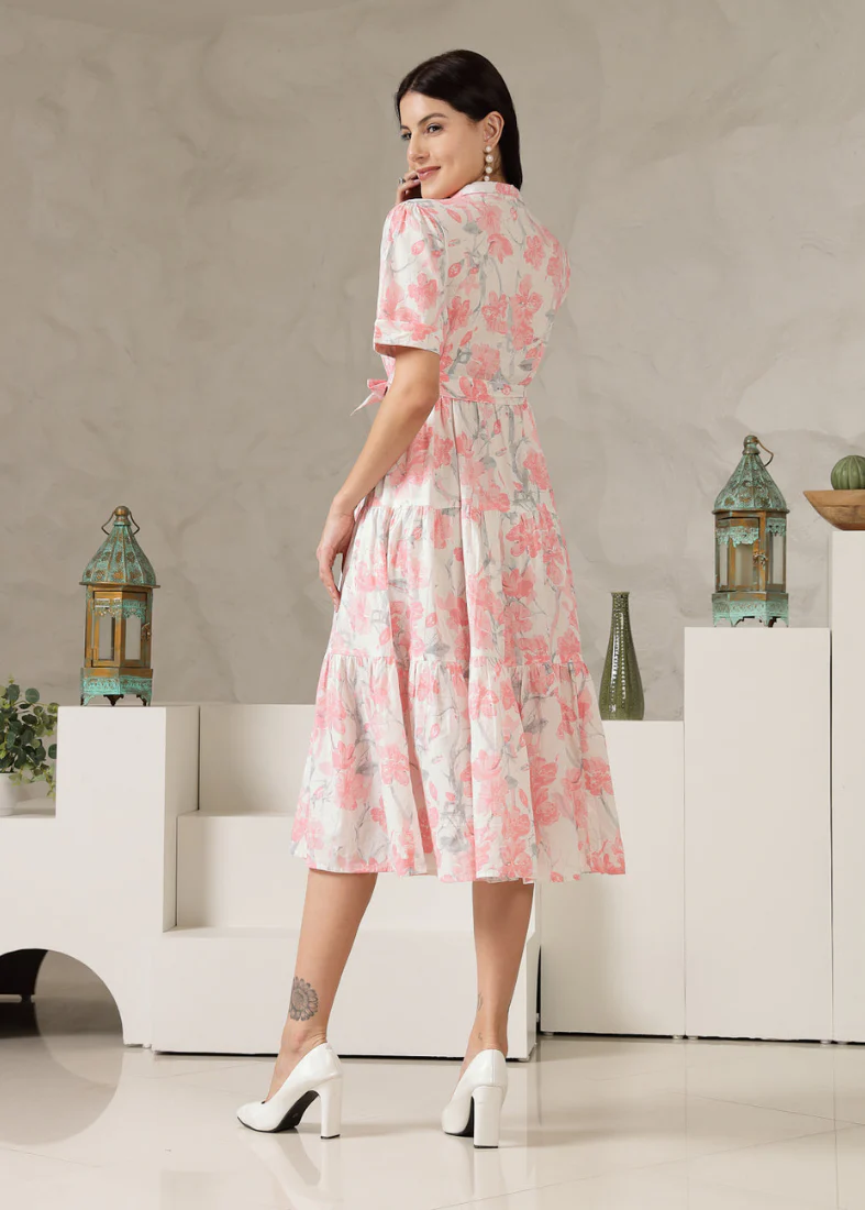 Off-White Shirt Style Dress - Image 3