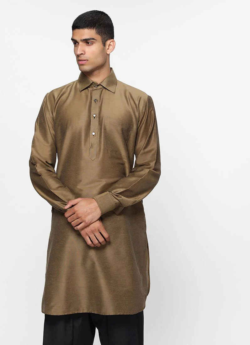 Olive Lapel Salwar Suit - Image 4