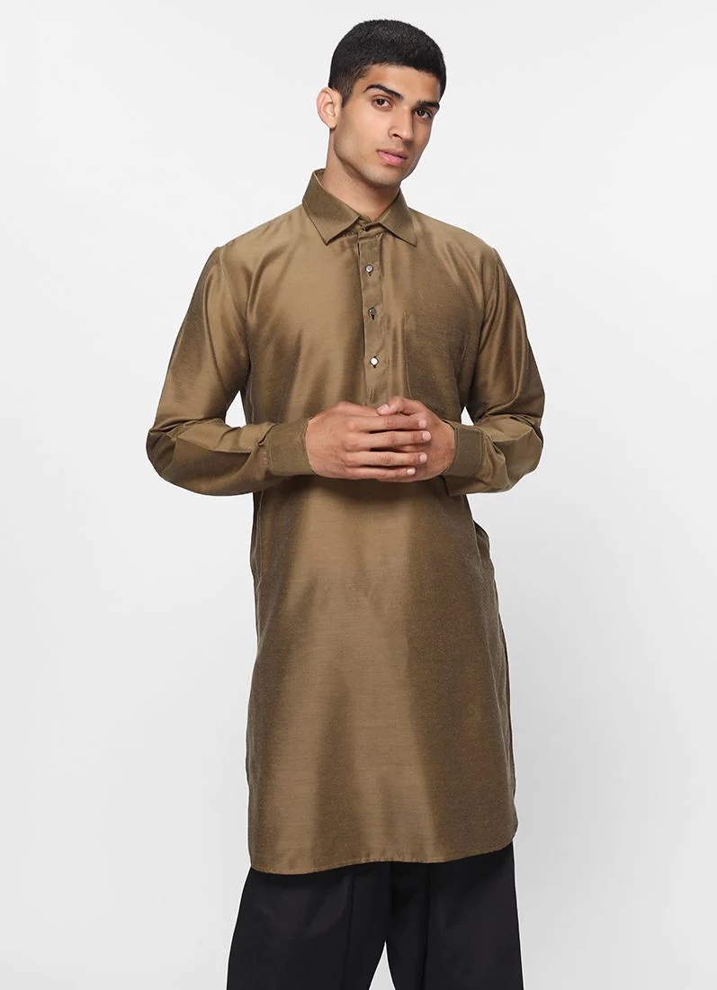 Olive Lapel Salwar Suit - Image 5