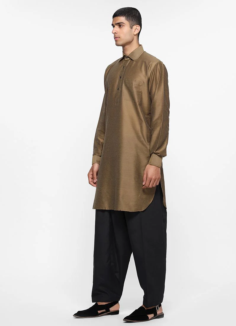 Olive Lapel Salwar Suit - Image 6