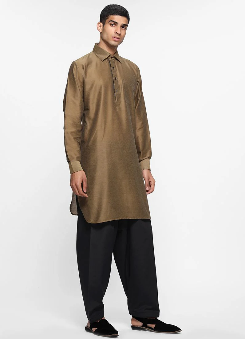 Olive Lapel Salwar Suit - Image 7