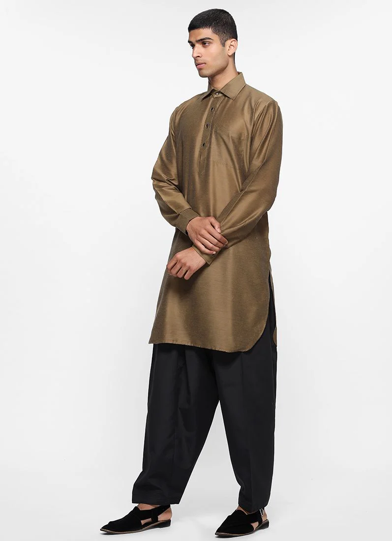 Olive Lapel Salwar Suit - Image 8