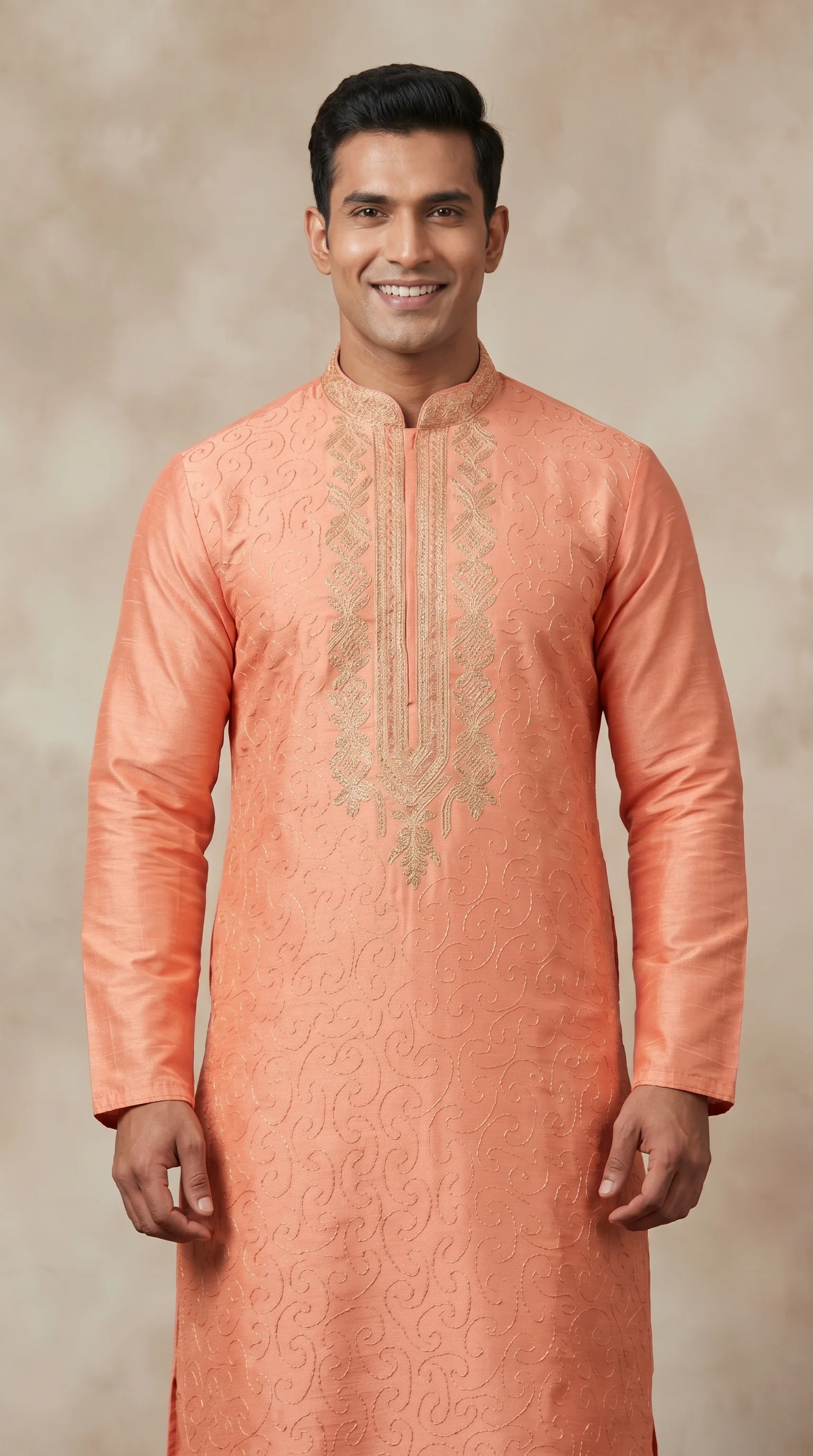 Coral Jaal Embroidered Kurta Set - Image 2