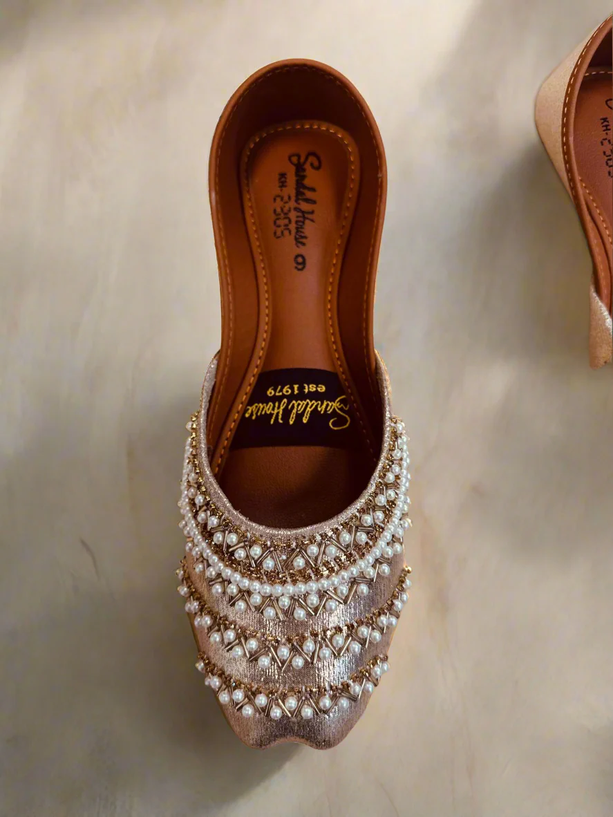 Pearl and Diamonte Embellished Jutti - Image 2