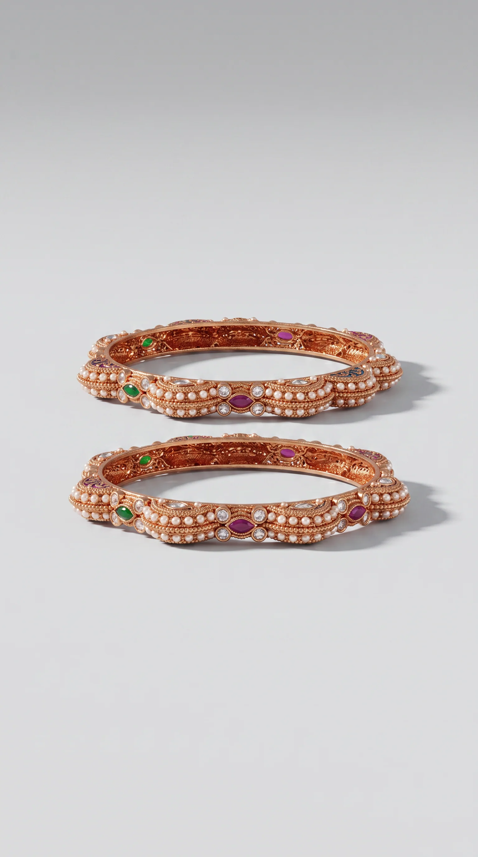 Pearl and kundan set with Menakari - Image 2
