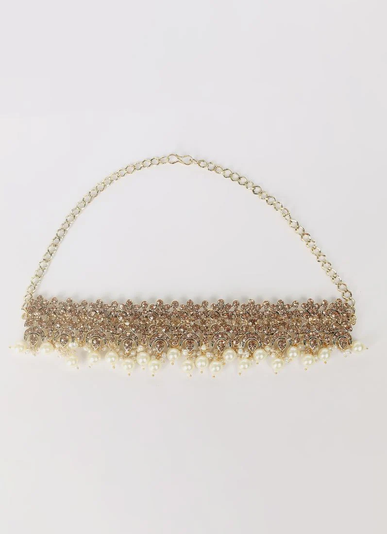 Pearl Antique Gold Choker Set - Image 3