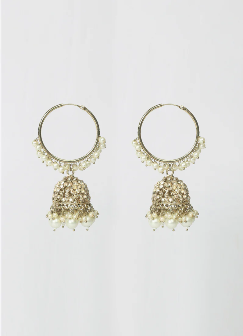 Pearl Beaded Earrings & Tikka Set for Women - Image 3