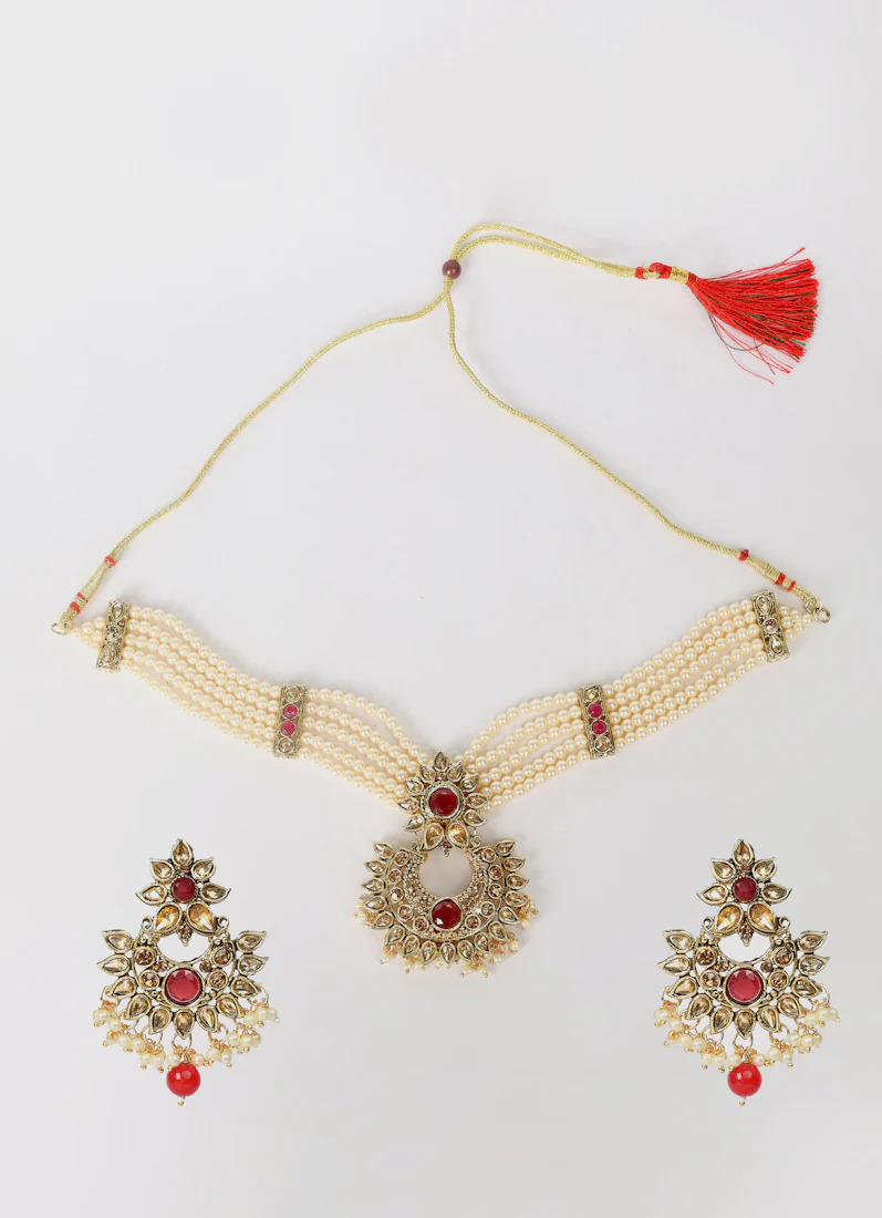Pearl & Earring Chocker Set - Image 2